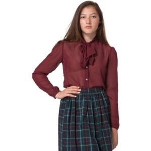 American Apparel Chiffon Secretary Blouse